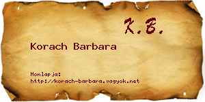 Korach Barbara névjegykártya