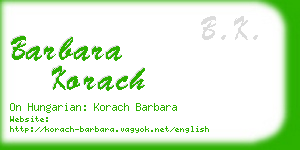 barbara korach business card